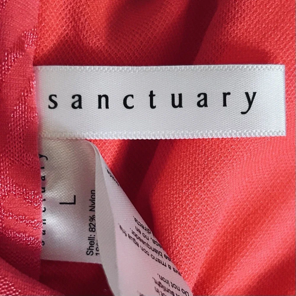 Sanctuary Bikini Set Cactus Flower Pink Textured Bandeau Swim L SAIE25183S-TJ